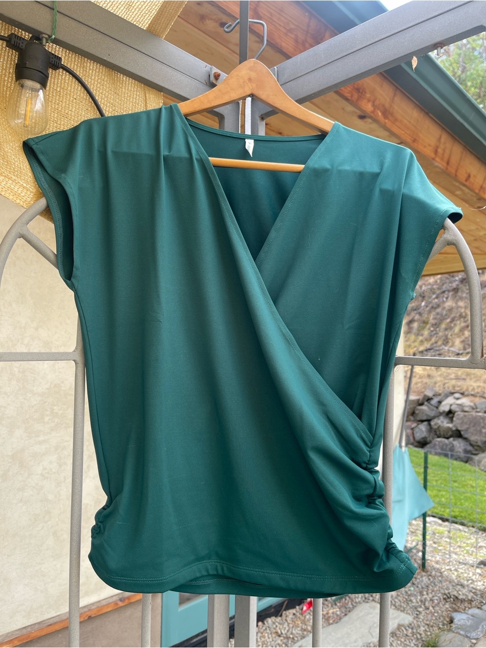 HALARA Women’s Green Wrap-Front Top